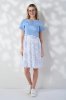 Платье для беременных и кормящих с трикотажным топом Marine — голубое с цветочками