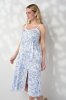 Сарафан миди для беременных и кормящих Amelie - молочный с синими цветами