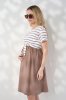 Двокольорова сукня в смугу капучино для вагітних та годуючих Becky