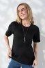 Чорна футболка для вагітних і годуючих із секретом для годування Goldie