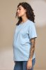 Стильная футболка для беременных и кормящих Muse голубой