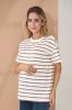 Футболка для вагітних та годуючих молочна в смужку капучино Kirby 