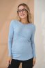 Теплый джемпер для беременных и кормящих голубого цвета Melania