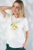 Футболка для вагітних та годуючих із принтом — молочна Dolce