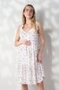 Сарафан для вагітних та годуючих Lilo — молочний у рожеві квіти