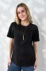 Чорна футболка для вагітних і годуючих із секретом для годування Goldie