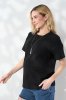 Чорна футболка для вагітних і годуючих із секретом для годування Goldie