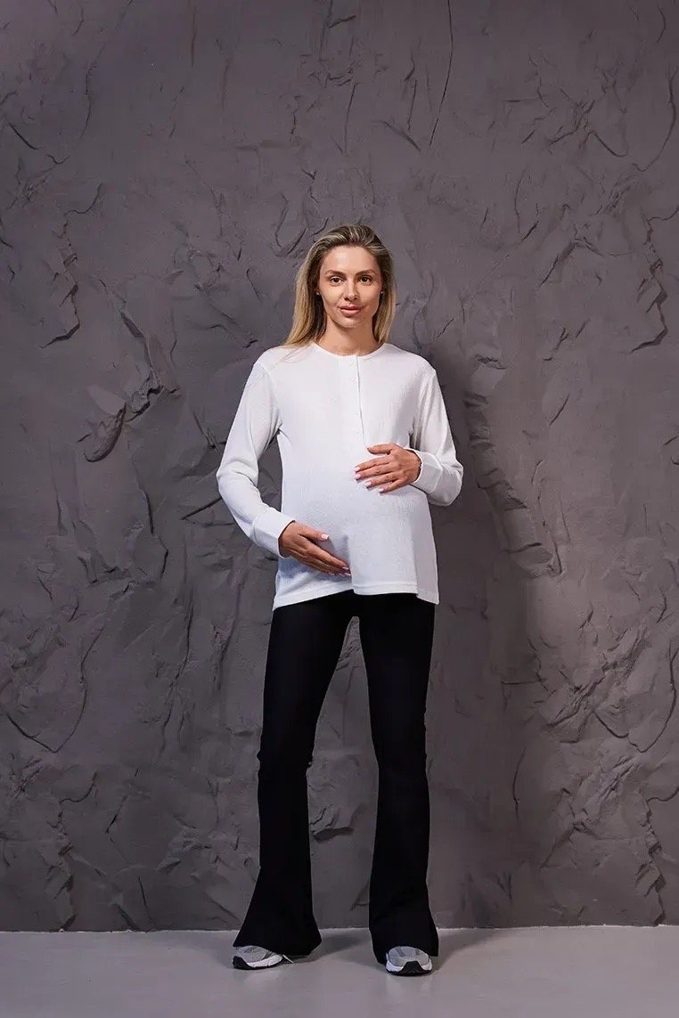 Брюки клеш із розрізом для вагітних Palmer - чорні