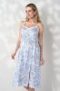 Сарафан миди для беременных и кормящих Amelie - молочный с синими цветами