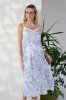 Сарафан миди для беременных и кормящих Amelie - молочный с синими цветами