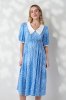 Святкове плаття для вагітних та годуючих зі штапелю Georgia - блакитне