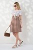 Двокольорова сукня в смугу капучино для вагітних та годуючих Becky