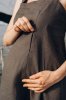 Платье-трапеция в цвете Графит для беременных и кормящих