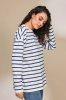 Лонгслив в сине-молочную полоску для беременных и кормящих Nikita