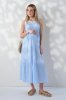 Довга сукня для вагітних та годуючих із жатої тканини Noemie - блакитна