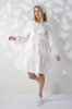 Святкова сукня для вагітних і годуючих Lauri — молочна