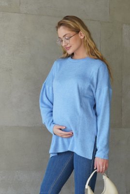 Джемпер 4483155 для беременных и кормящих - голубой