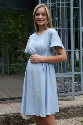 Платье для беременных и кормящих мам 4449711 голубое