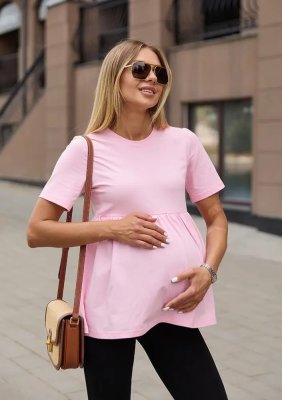 Футболка Kemer для беременных и кормящих - розовая