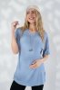 Туніка для вагітних та годуючих із трикотажу в рубчик Maily — блакитна