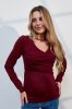 Стильний лонгслів для вагітних та годуючих Isobel бордо