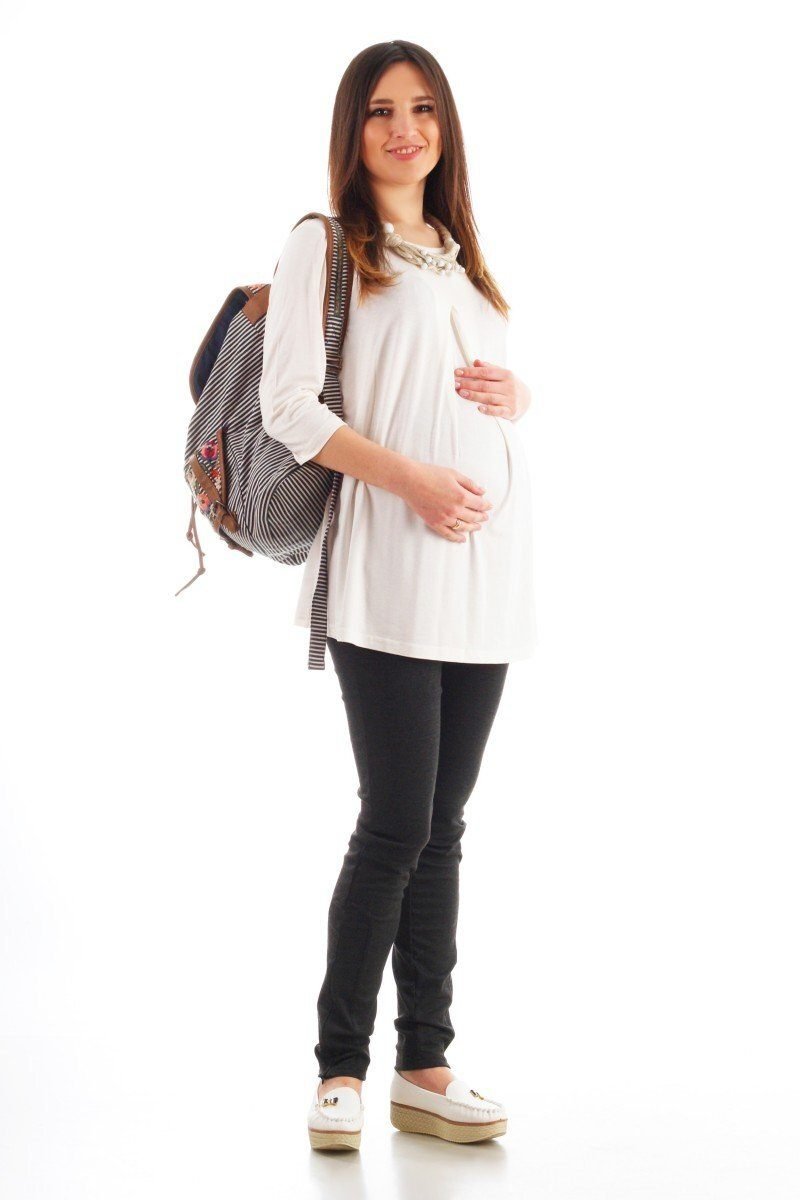 Трикотажные брюки для беременных Легкая прогулка серые