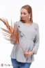 Блузка для беременных и кормящих Marcela серый меланж