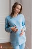 Теплая пижама для беременных и кормящих мам Wendy голубой