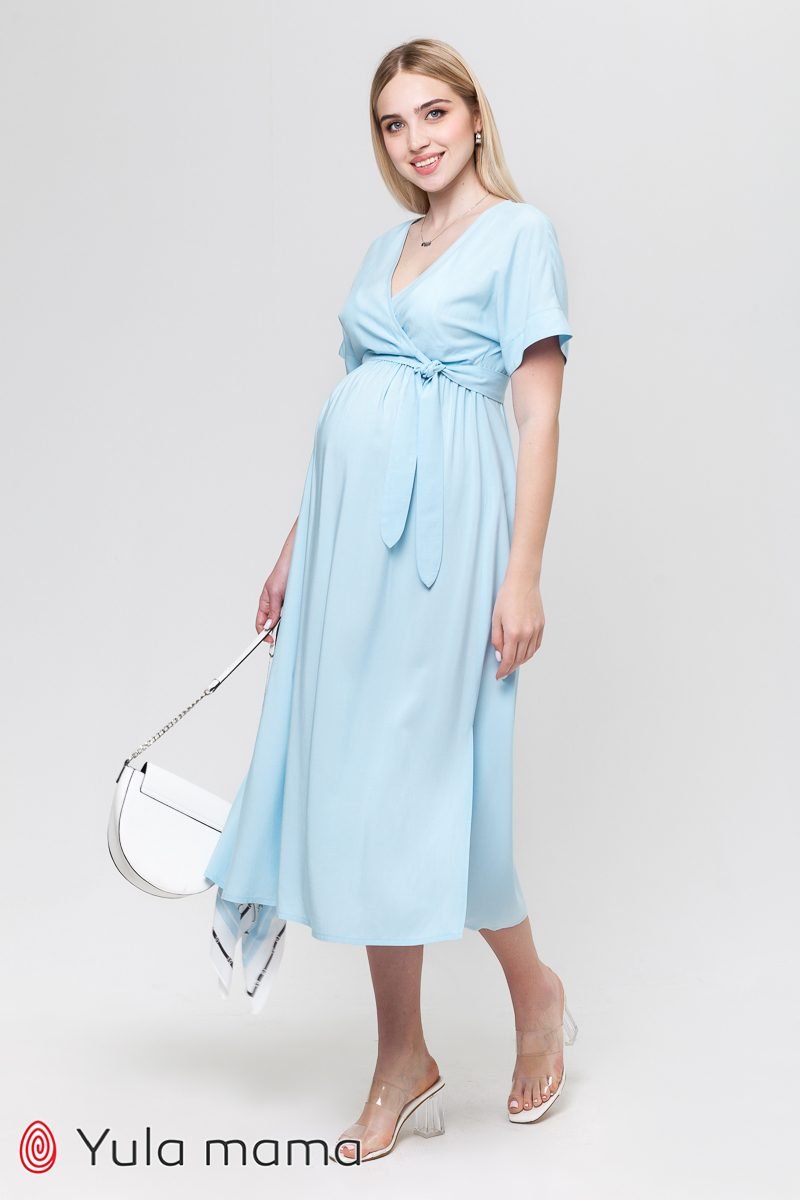 Летнее платье для беременных и кормящих Gretta голубой