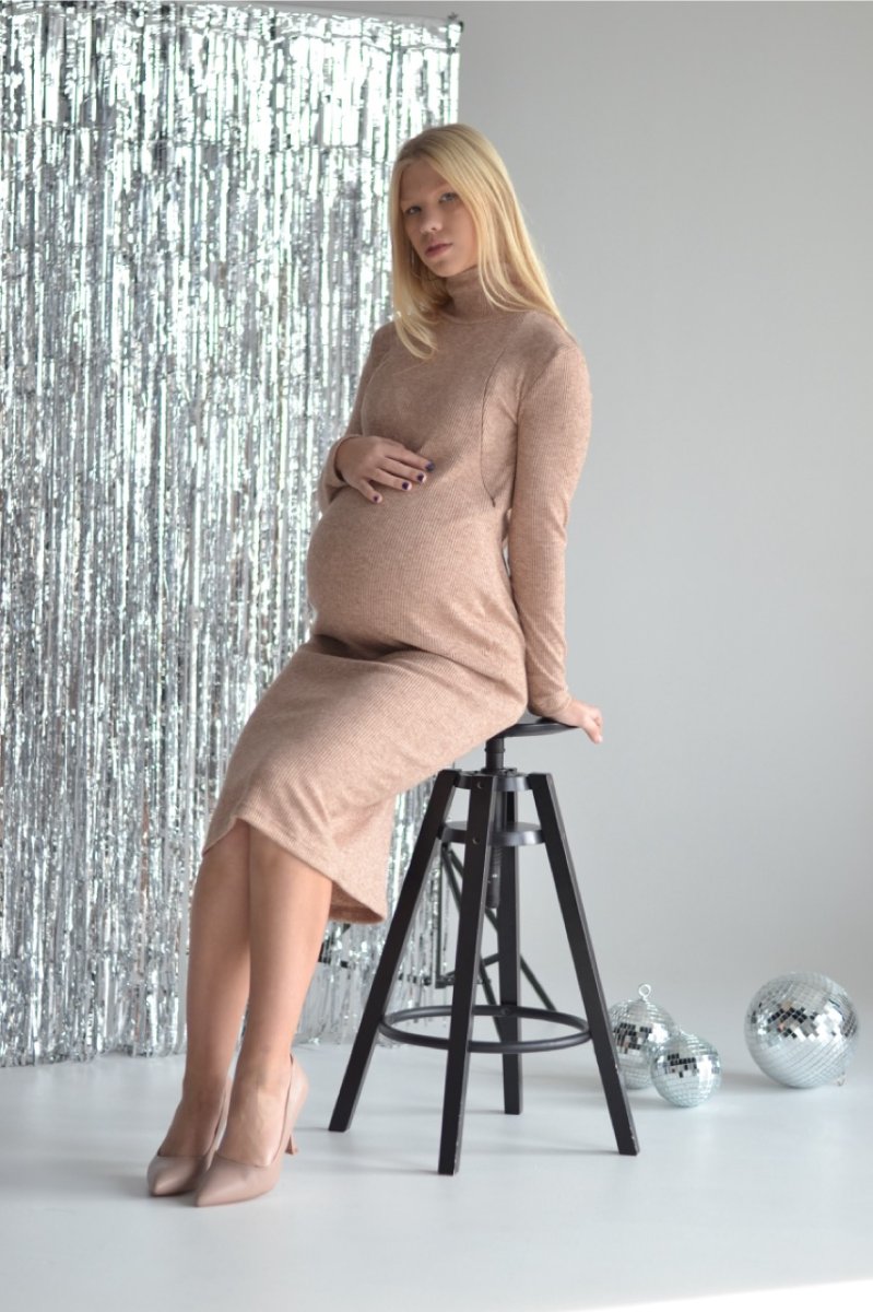 Трикотажна сукня  для вагітних та годуючих July беж