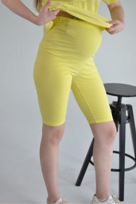 Велосипедки в рубчик для беременных Jekky лимон