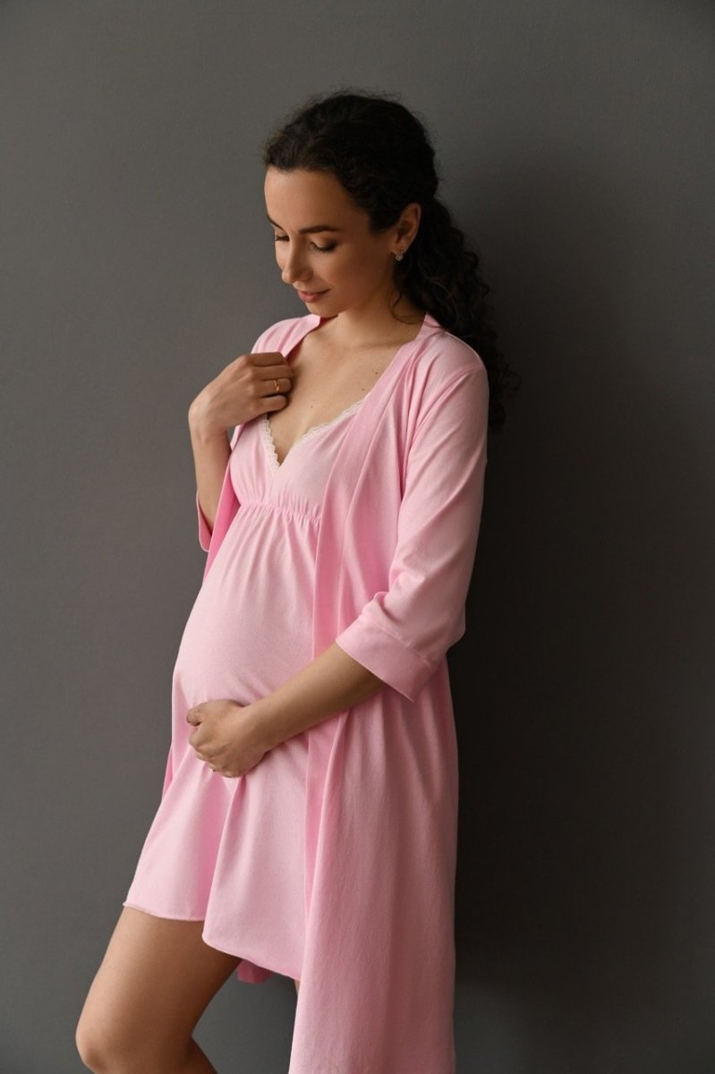 Халат для вагітних та годування 25316 рожевий