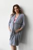 Велюровый халат для беременных и в роддом 25400 серый