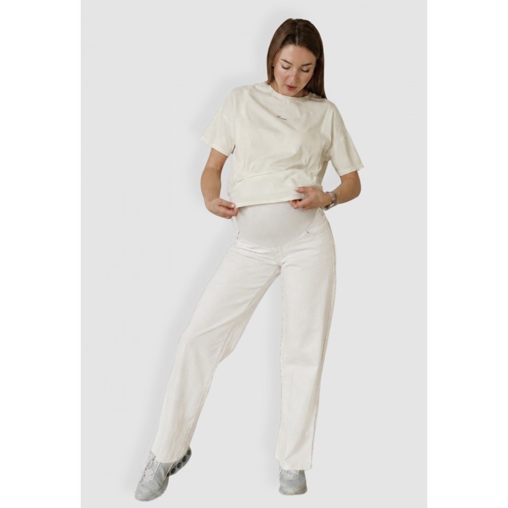Джинси для вагітних Straight fit білий 46000