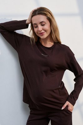 Базовий лонгслів для вагітних та годуючих Erica шоколад