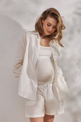 Стильный костюм для беременных и кормящих Alita молочний