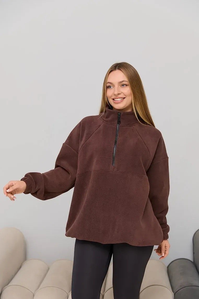 Флісовий світшот для вагітних та годуючих Fulton - Шоколадний