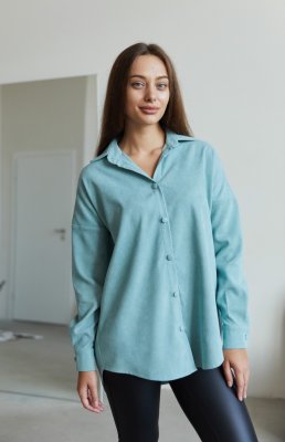 Вельветова сорочка для вагітних Varna - м&#039;ята