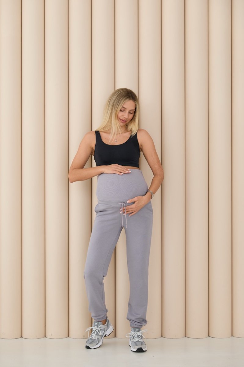 Спортивные штаны для беременных (деми) Vancouver серо-сиреневые