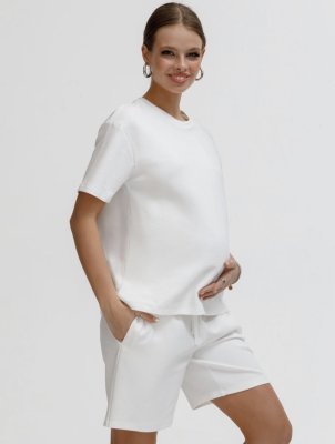 Спортивный костюм для беременных и кормящих Megan белый