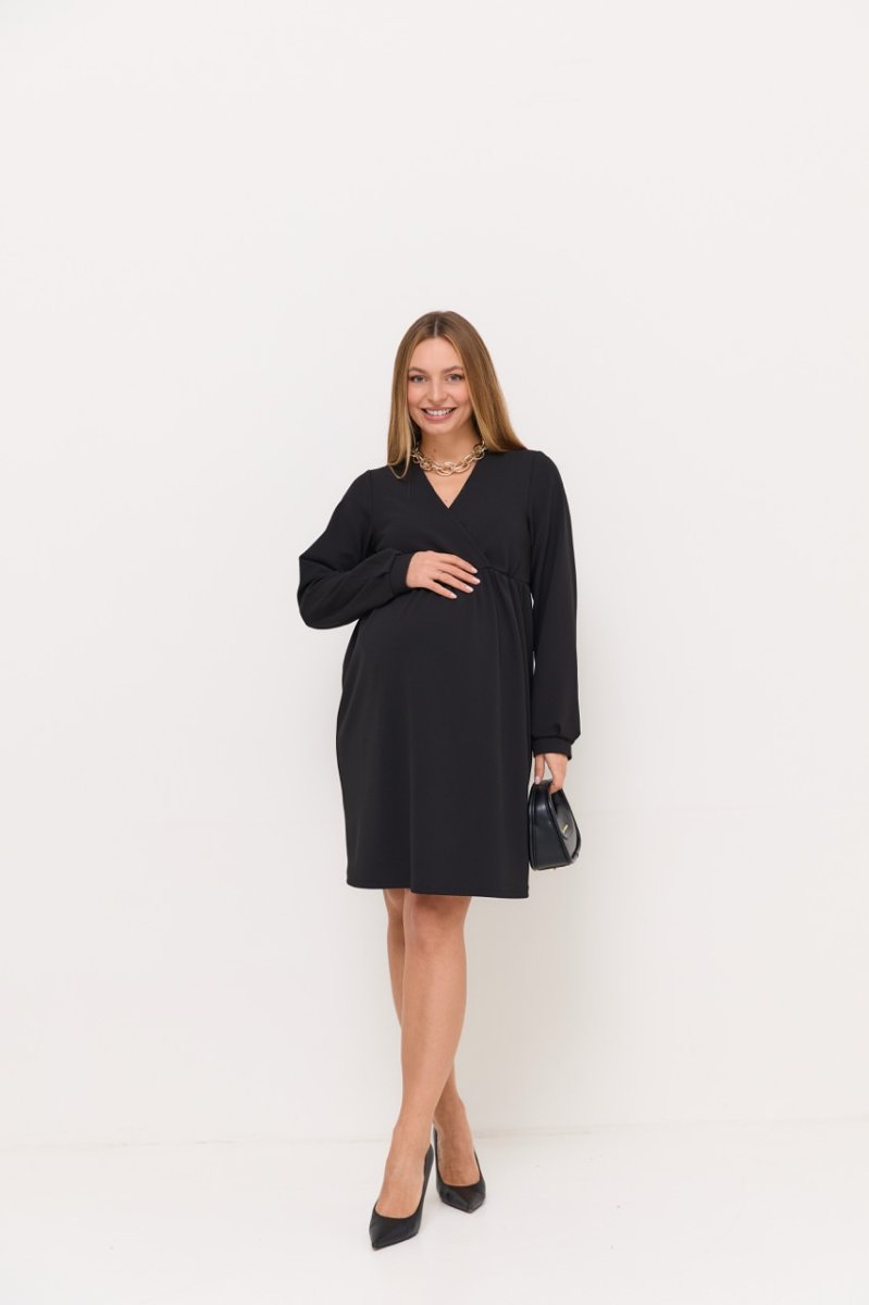 Ошатне плаття для вагітних і годуючих Hollywood чорне