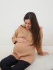 В'язаний светр із змійкою Barbara для вагітних - темно-бежевий