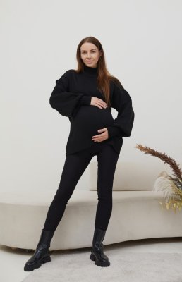 Вязаный свитер Loret для беременных - черный