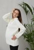В'язаний светр із змійкою Barbara для вагітних - молочний