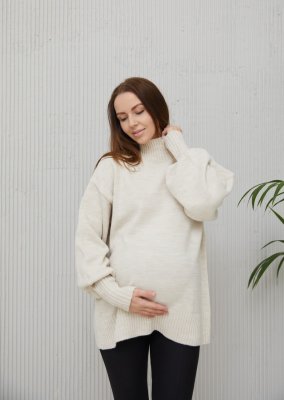 В&#039;язаний светр Loret для вагітних - бежевий