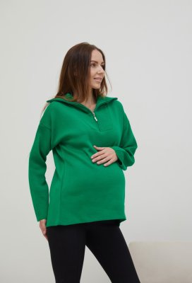 В&#039;язаний светр із змійкою Barbara для вагітних - зелений
