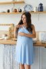 Ночная рубашка Amelie для беременных и кормящих - голубой