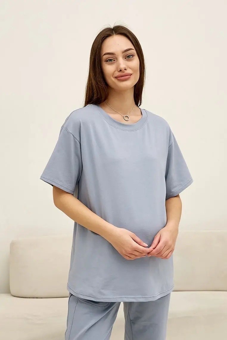 Хлопковая футболка Ankara для беременных и кормящих - серый