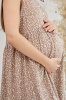 Летнее платье Sofia для беременных в цветок - бежевое