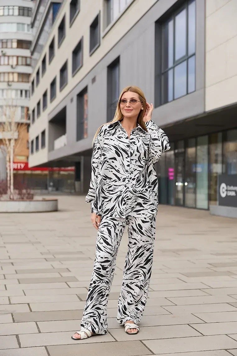 Літній костюм для вагітних та годуючих чорний з білим - Cadiz